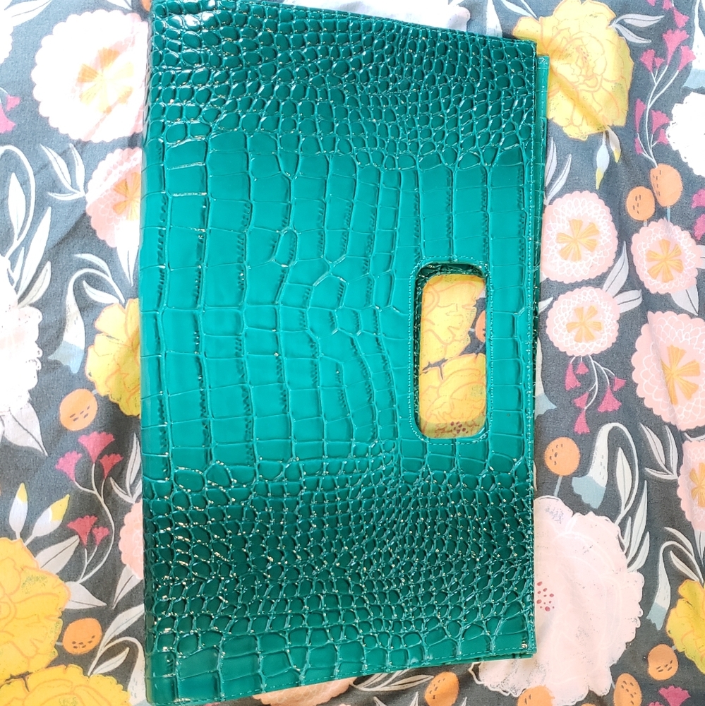Snake skin print clutch purse
